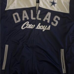 NFL Varsity Bomber Jacket in Blue and White
